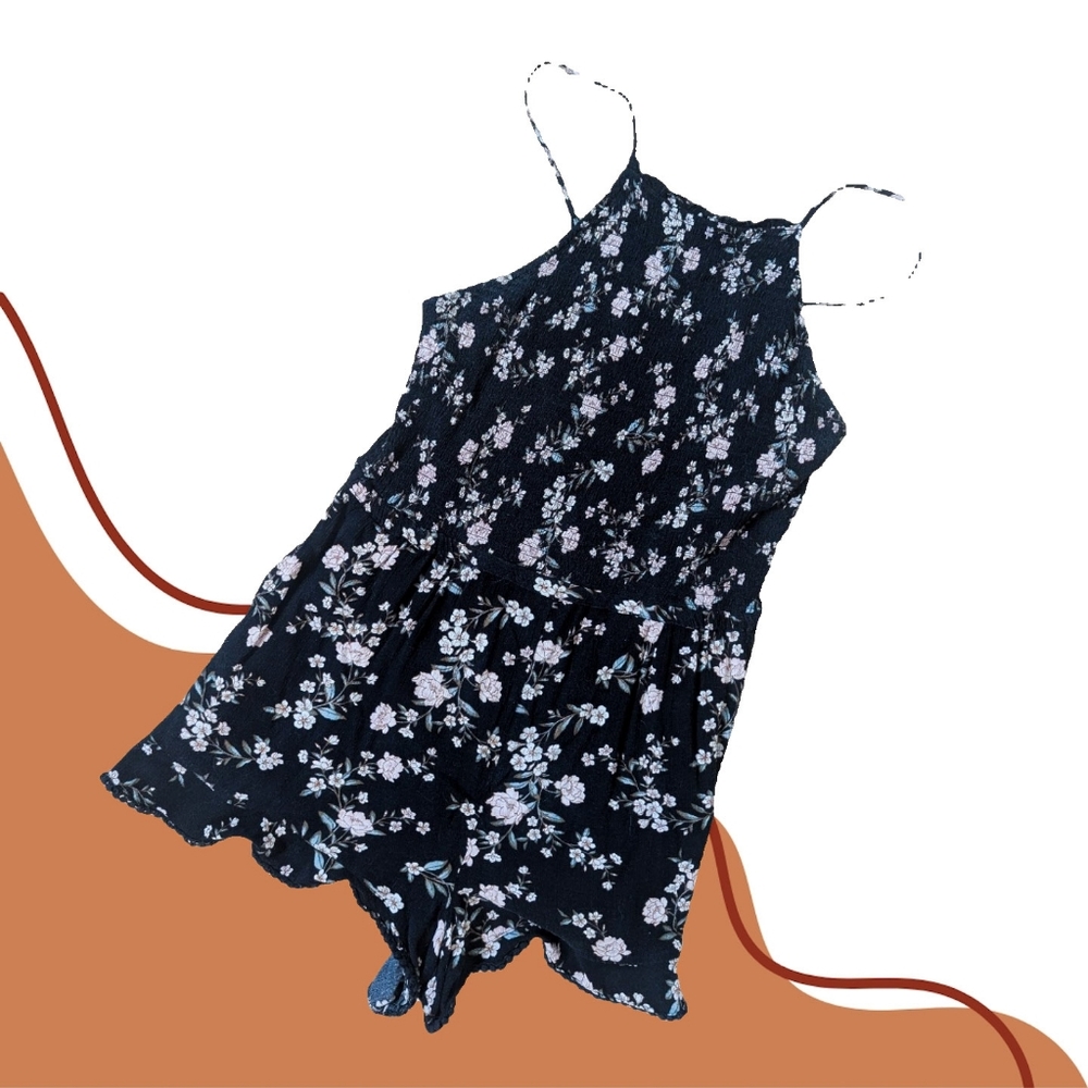 AEO Black Floral Romper